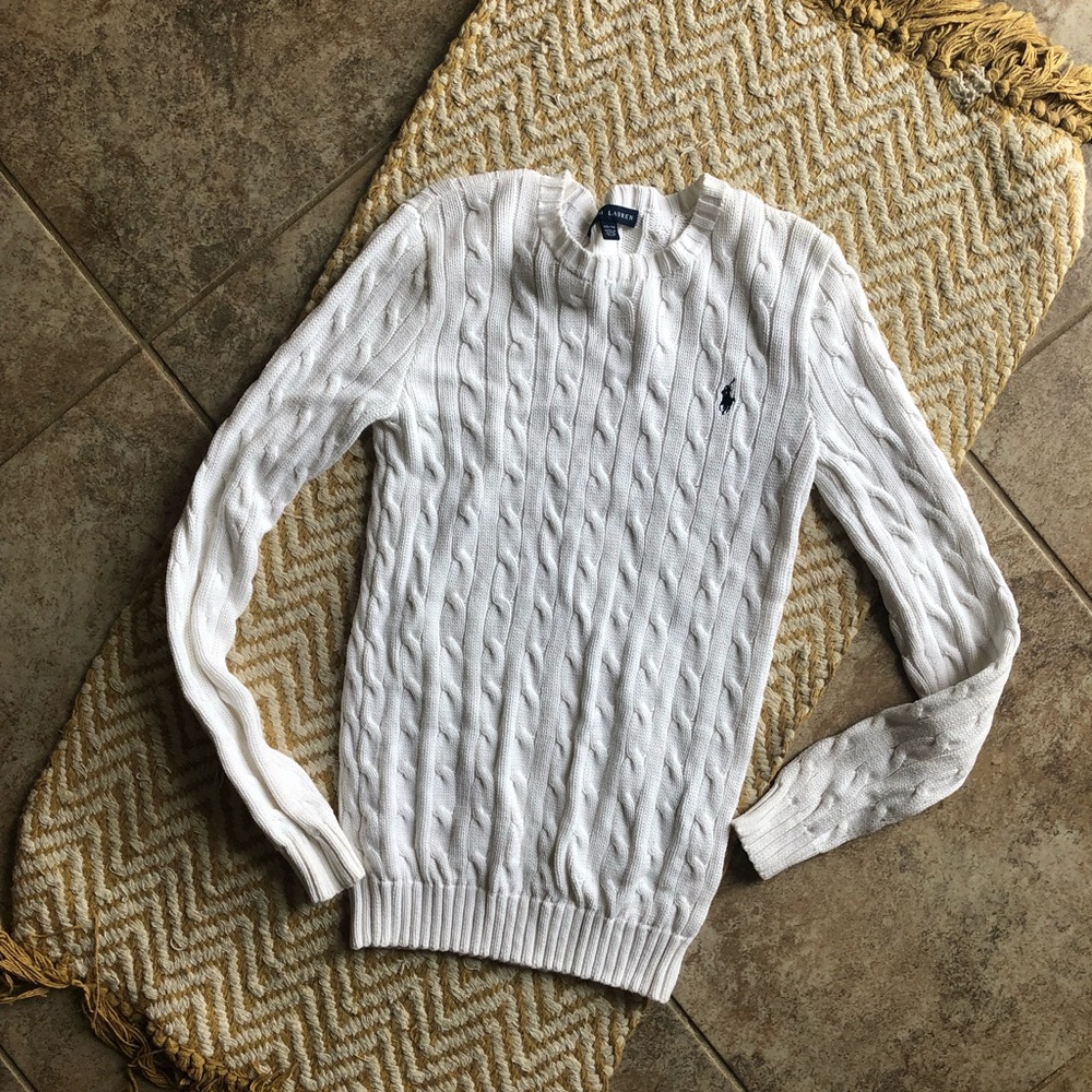 Ralph Lauren white knit sweater small